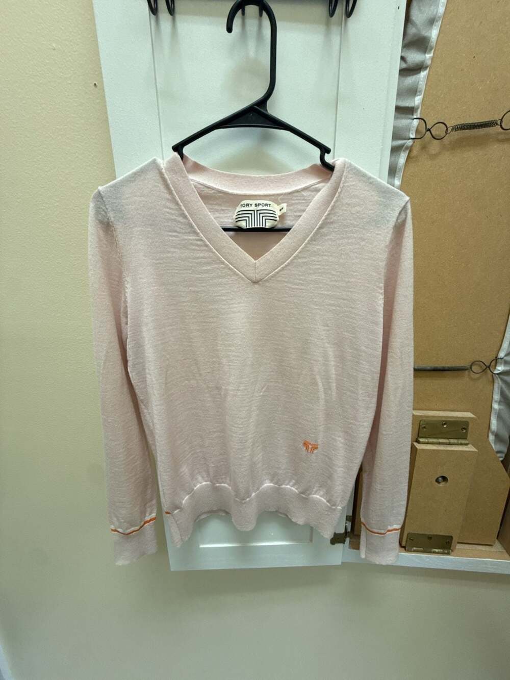 Tory Sport V-Neck Sweater Pink Size S/P